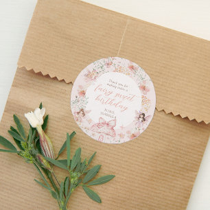 Adesivo Fada Floral Rosa, Aniversário