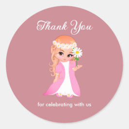 Adesivo Fada & Flores em Rose Gold Obrigada