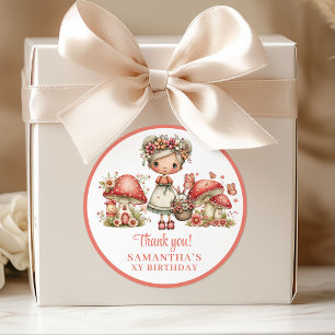 Adesivo Fada Mágica 4º Aniversário Rosa Pastel Obrigada