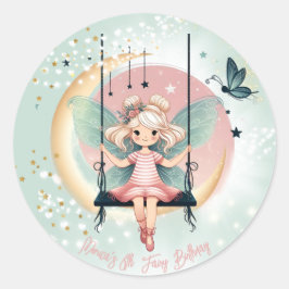 Adesivo Fada magica encantada no aniversário de criança de