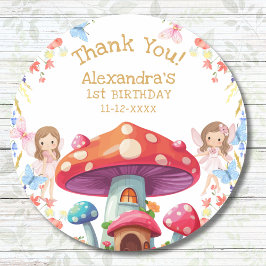 Adesivo Fada Primeira Garota Floral primeiro aniversario O