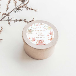 Adesivo Fada Primeira Rapariga de Aniversário