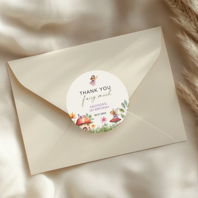 Adesivo Fada Primeiro Aniversário Muito Obrigado Fada (Criador carregado)