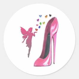 Adesivo Fada rosa e Arte Calçado Stiletto
