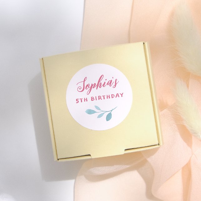 Adesivo Fada Rosa Manuscrita Deixa Festa de aniversário Ra (Criador carregado)