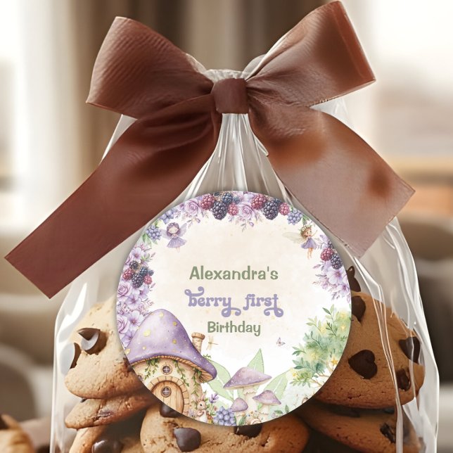 Adesivo Fada Roxa Primeiro Berry Primeiro Aniversário (Criador carregado)