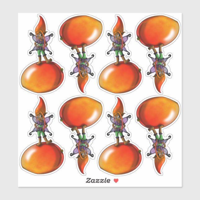 Adesivo Fadas Afro-Americanas e Frutas (Folha)