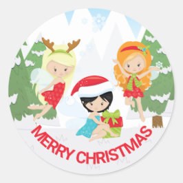 Adesivo Fadas Festivas de Inverno Feliz Natal