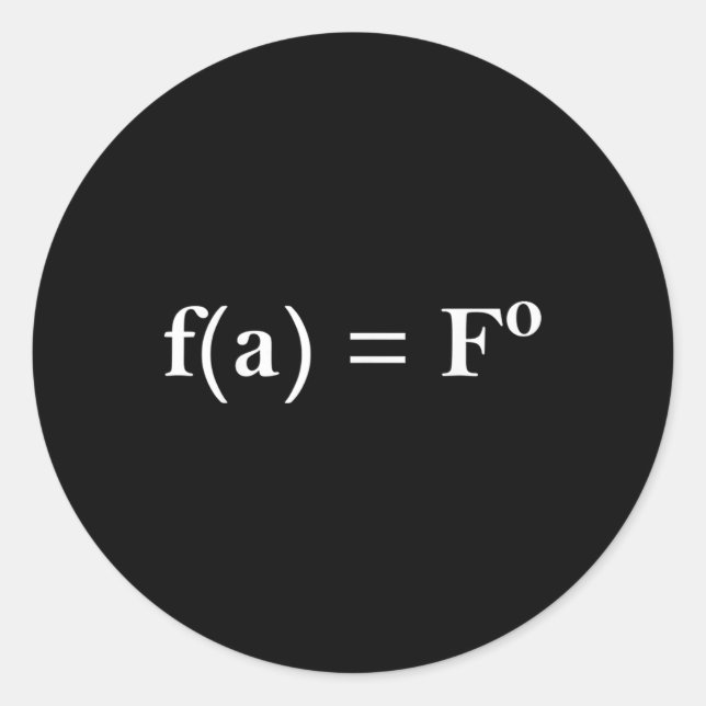 Adesivo Fafo Math Equation Novelty Engraçado Nerd de Profe (Frente)