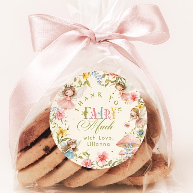 Adesivo Fairy First Birthday Colorful Bright Thank you (Criador carregado)