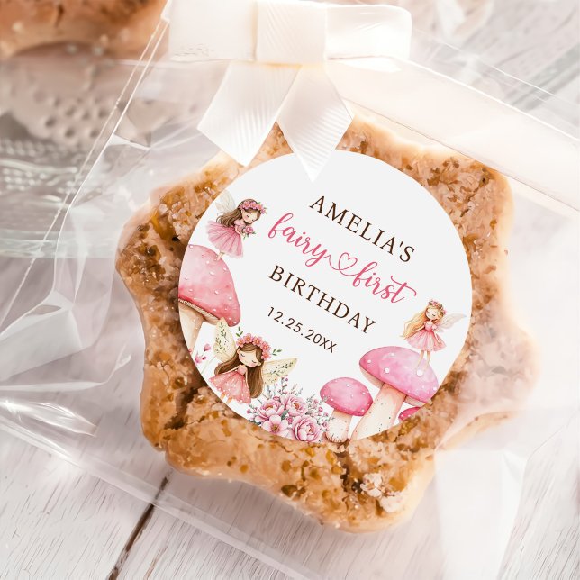 Adesivo Fairy Floral Girls 1st Birthday Party (Criador carregado)