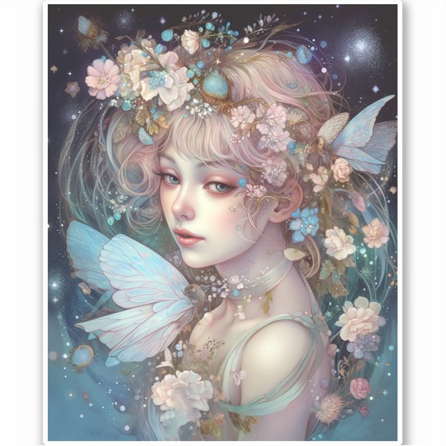 Adesivo Fairy Girl Fantasy Art (Frente)