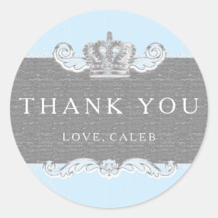 Adesivo Fairytale Vintage Crown Blue Prince Party Sticker