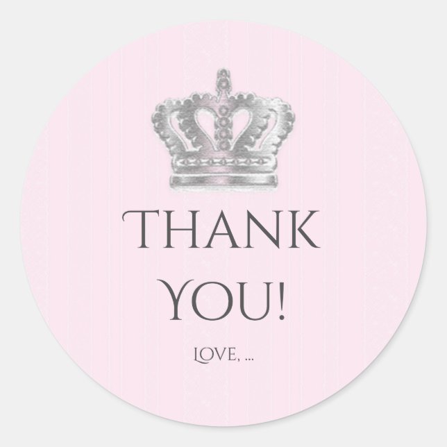 Adesivo Fairytale Vintage Crown Pink Princesa Favor (Frente)