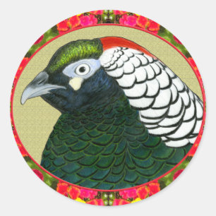 Adesivo Faisão e Flores de Amherst