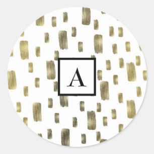 Adesivo Faísca de Bronze Dourado Pincel de Tinta Moderna