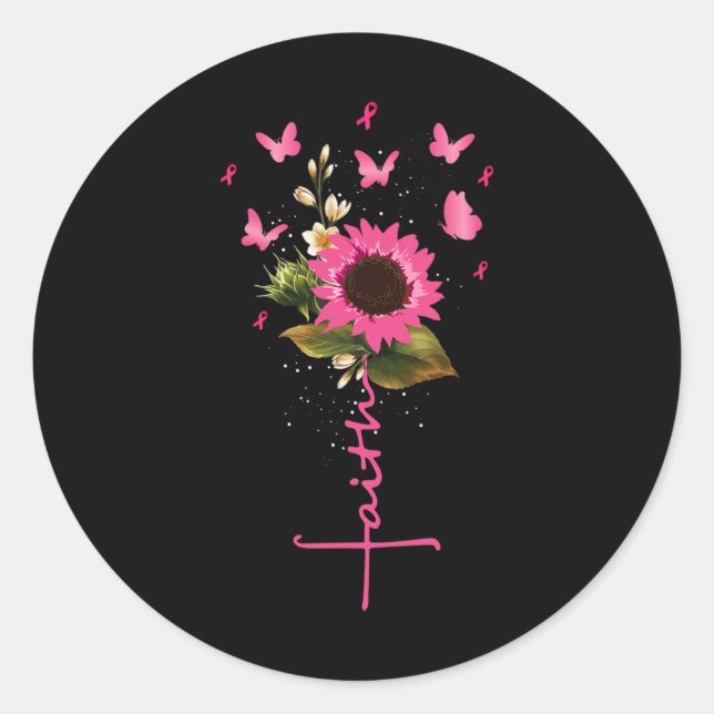 Adesivo Faith Cross Breast Cancer Sensibence Christian Gif (Frente)
