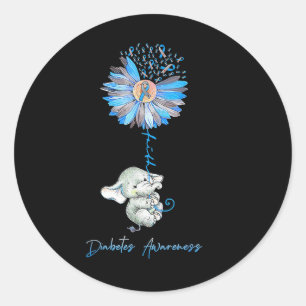 Adesivo Faith Cute Elephants Sunflower Diabetes Sensibiliz
