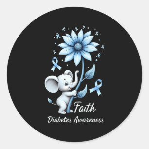 Adesivo Faith Cute Elephants Sunflower Diabetes Sensibiliz