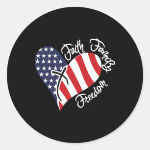 Adesivo Faith Family Freedom Heart Christian Patriotic 4th