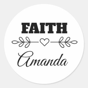 Adesivo Faith Heart Christian Personalizado
