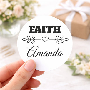 Adesivo Faith Heart Christian Personalizado