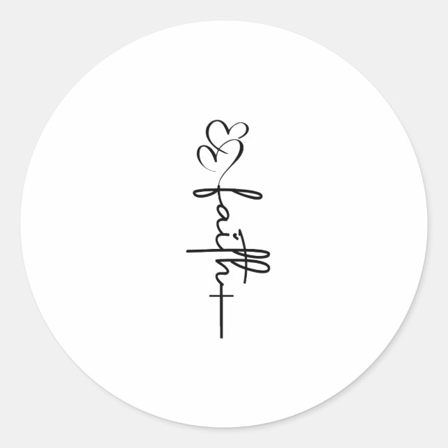 Adesivo Faith Hearts & Cross Christian Faith Design (Frente)