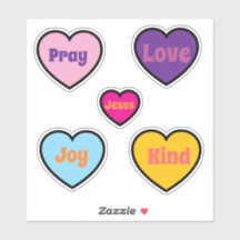 faith hearts Custom-Cut Vinyl Sticker