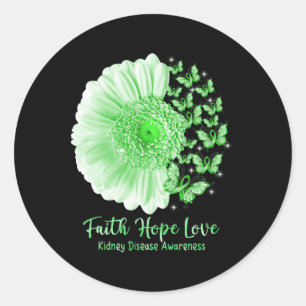 Adesivo Faith Hope ama a Borboleta de Girassol Doença Rena