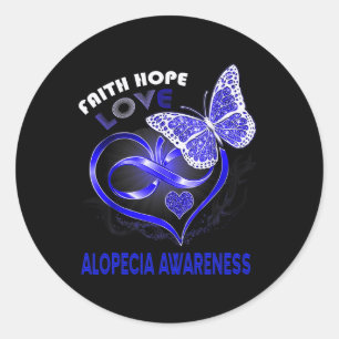 Adesivo Faith Hope ama Alopecia Conscientização Borboleta 