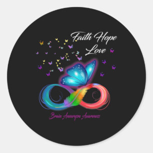 Adesivo Faith Hope ama Aneurisma do Cérebro Consciência