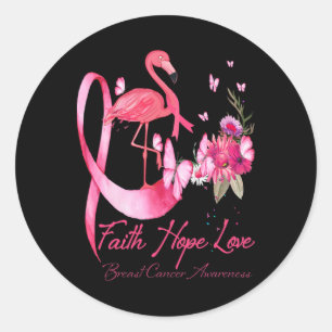 Adesivo Faith Hope ama Cancer de Fama Flamingo Rosa