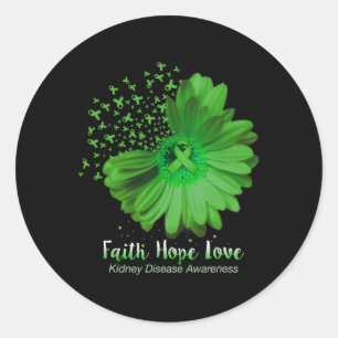 Adesivo Faith Hope ama Doença Renal Sensibilização Girasso