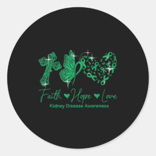 Adesivo Faith Hope ama Doença Renal Verde da Fita Awaren