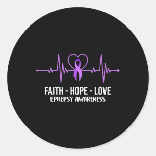 Adesivo Faith Hope ama Epilepsia Sensibilização Costume Gu