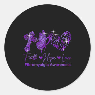 Adesivo Faith Hope ama Fibromialgia Roxa Fibromialgia Awar