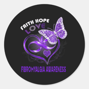Adesivo Faith Hope ama Fibromialgia Sensibilização Botão d