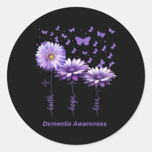 Adesivo Faith Hope ama Flor Roxo Dementia Awar