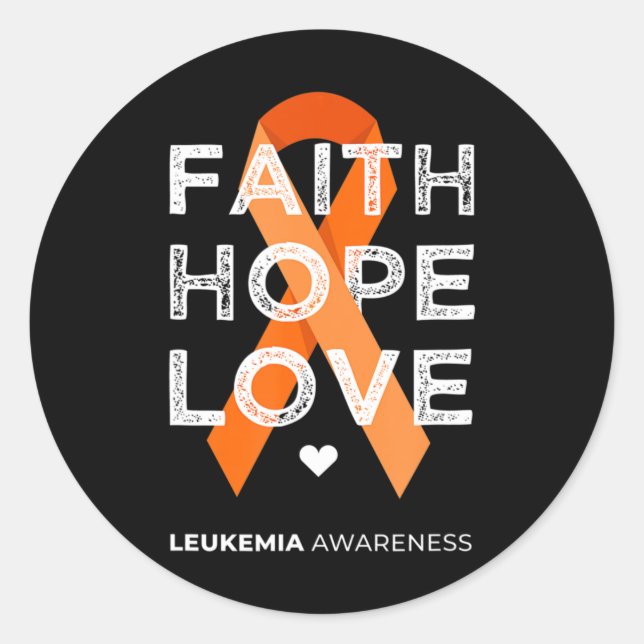 Adesivo Faith Hope ama Laranja Fita Leucemia Aw (Frente)