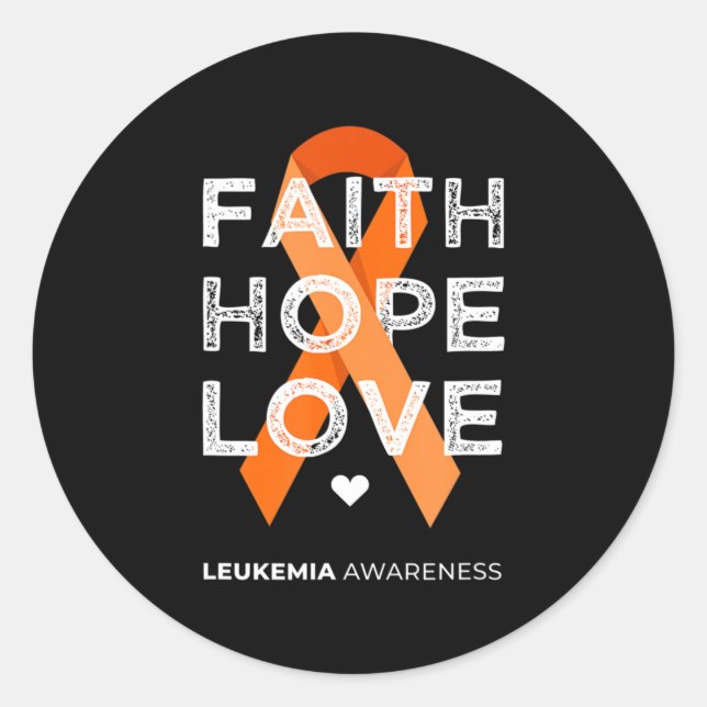 Adesivo Faith Hope ama Laranja Fita Leucemia Aw (Frente)