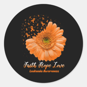 Adesivo Faith Hope Amor Leucemia Sensibilização Flor Seja 