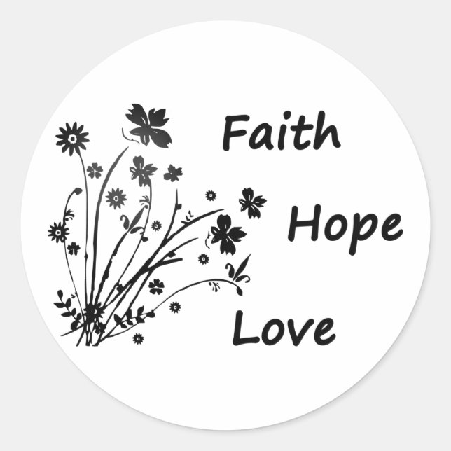 Adesivo Faith Hope e Love Square Sticker (Frente)