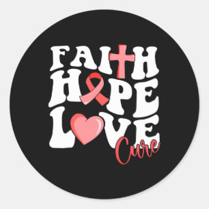 Adesivo Faith Hope Love Cure Burgundy Friso Célula Falsifo