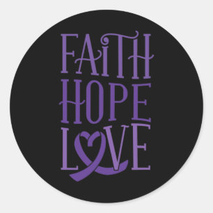 Adesivo Faith Hope Love - Fibromialgia Apoio à Consciência