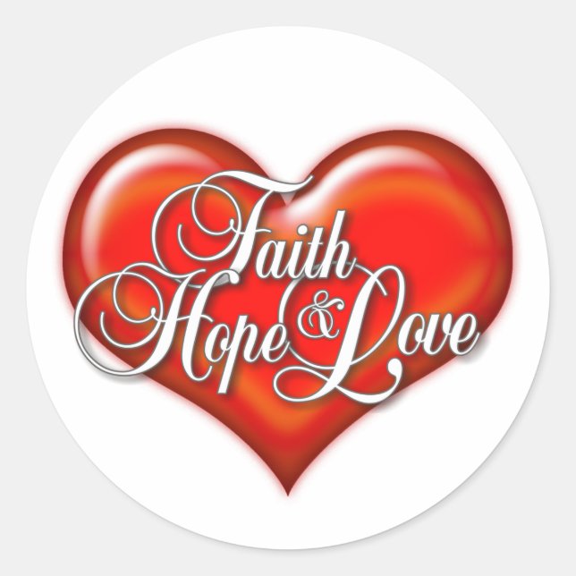 Adesivo Faith Hope Love Heart (Frente)