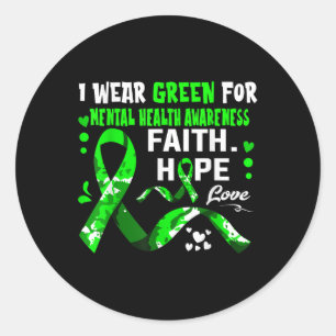 Adesivo Faith Hope Love I Veste Green For Mental Health Aw