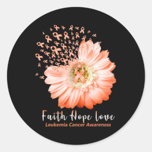 Adesivo Faith Hope Love Leukemia Consciência Laranja Fita