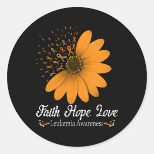 Adesivo Faith Hope Love Orange Ribbon Sanguage Support