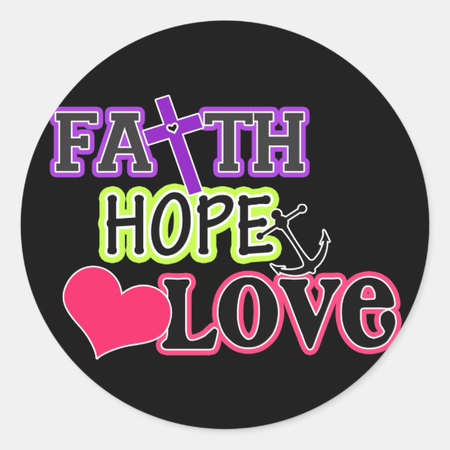 Adesivo Faith Hope Love (preto) (Frente)