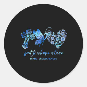 Adesivo Faith Hope Lutar Ama Diabetes Sunflower Consciênci